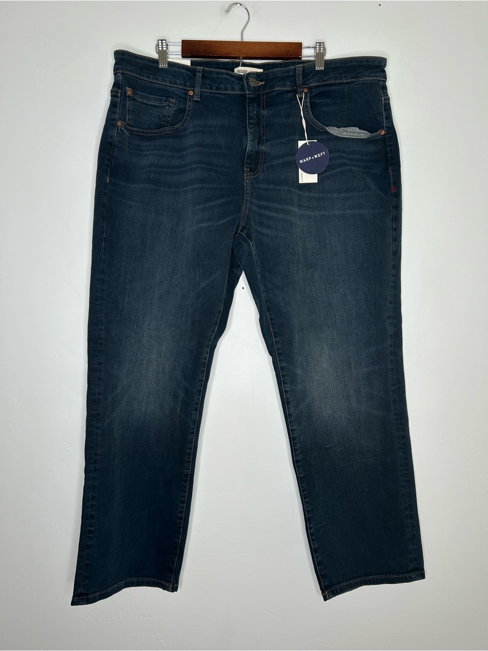 NWT Warp+Weft Dark Wash Blue Jeans ORD Chicago Straight Highlands Size 40x30